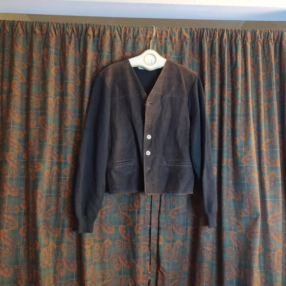 VINTAGE SUEDE CARDIGAN, SWEATER VEST Size M - Picture 4 of 9